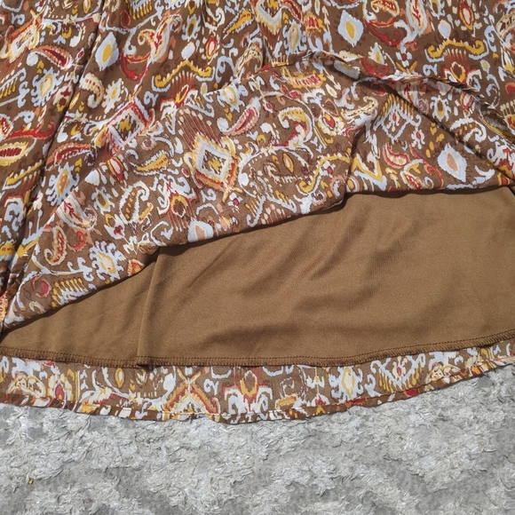 ACTIVE USA Nwot Long Sleeve Paisley Fit & Flare Mini Dress, Boho Cowgirl, L - Picture 15 of 16